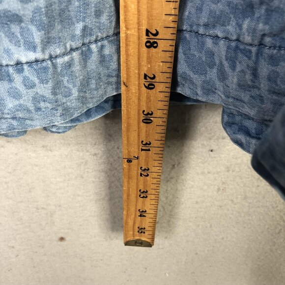 Soft Surroundings Shirt Womens 2X Blue Leopard Tencel Button Front SF3135 - Picture 4 of 16